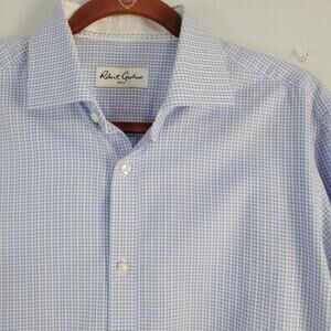 Robert Graham Long Sleeve Button-Down Shirt men's sz 41 16 Blue White Classic